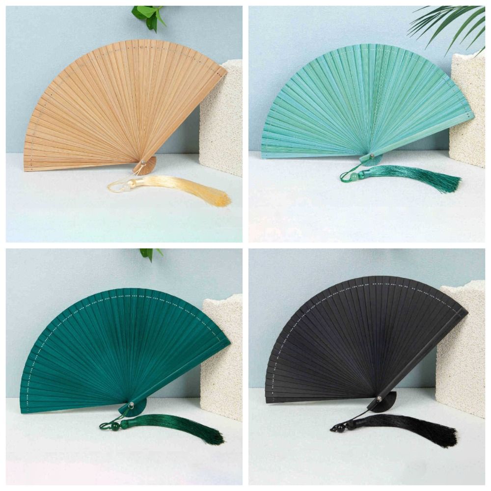 Console Retro Gaming Portable - Chinese Style Solid Color Bamboo Fan