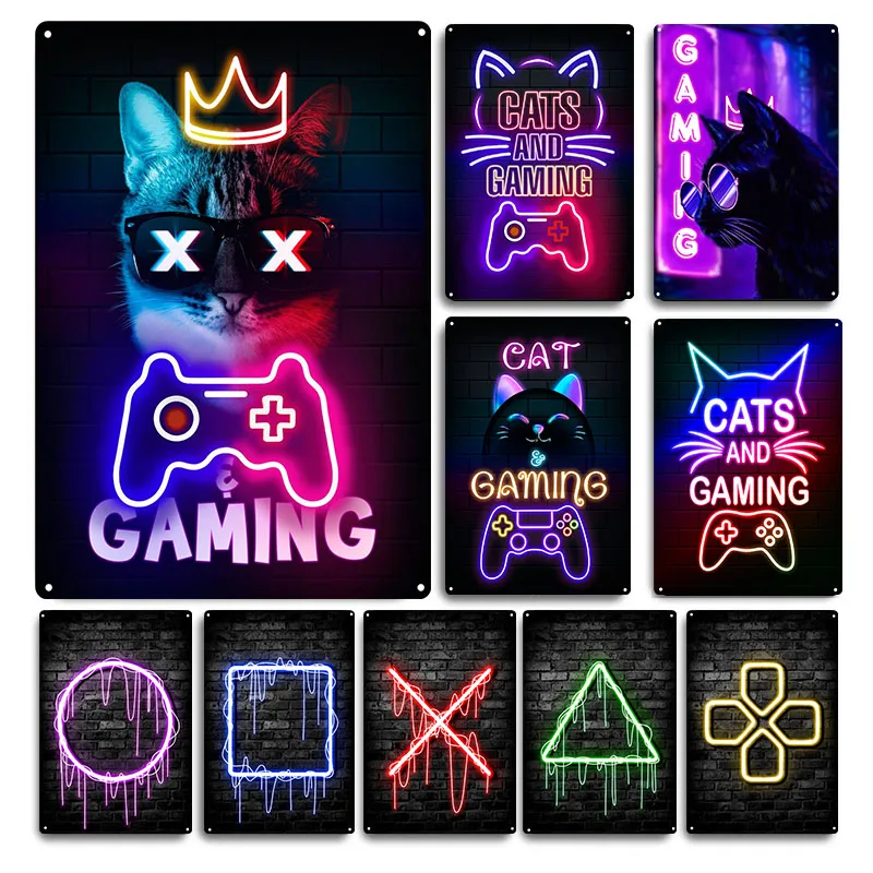 Gaming Cat Metal Sign Savage G - Retro Gaming Cafe ulasan dan harga