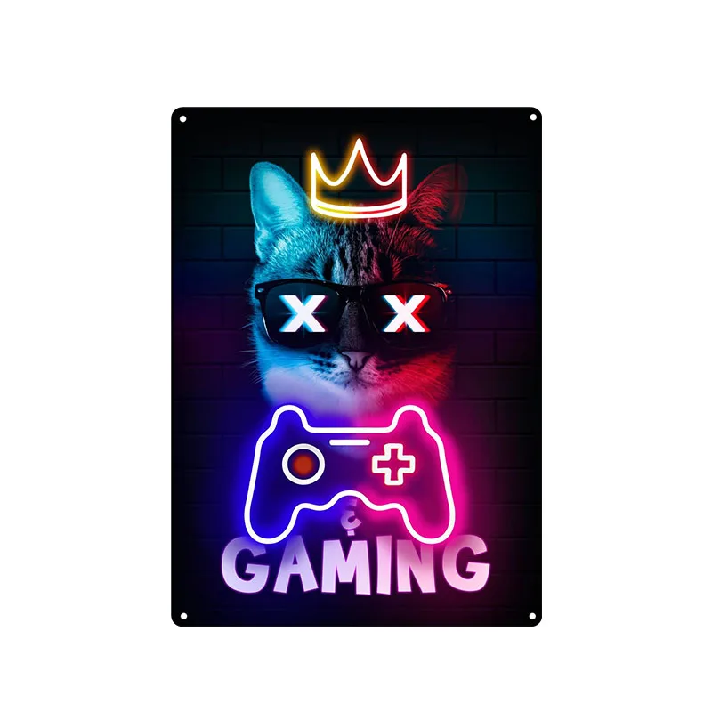 Gaming Cat Metal Sign Savage G - Retro Gaming Cafe ulasan dan harga