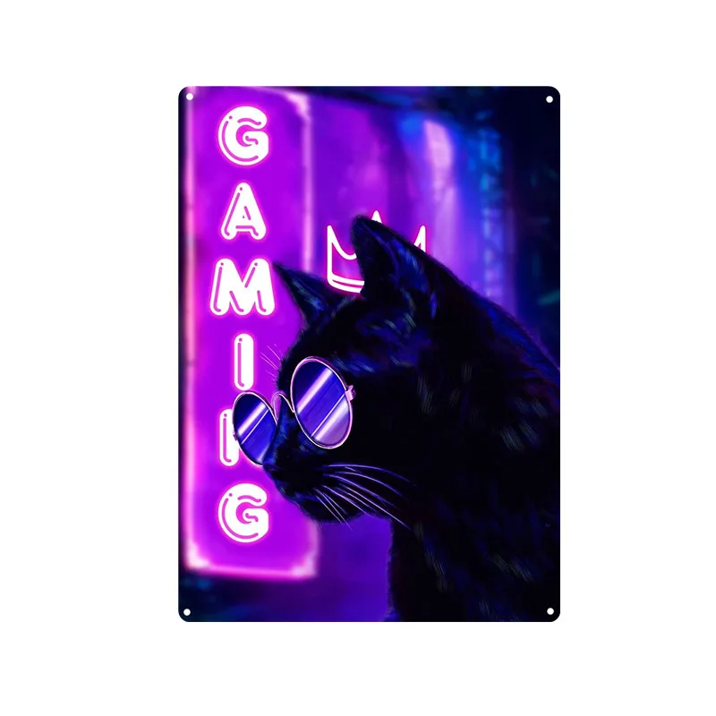 Gaming Cat Metal Sign Savage G - Retro Gaming Cafe ulasan dan harga