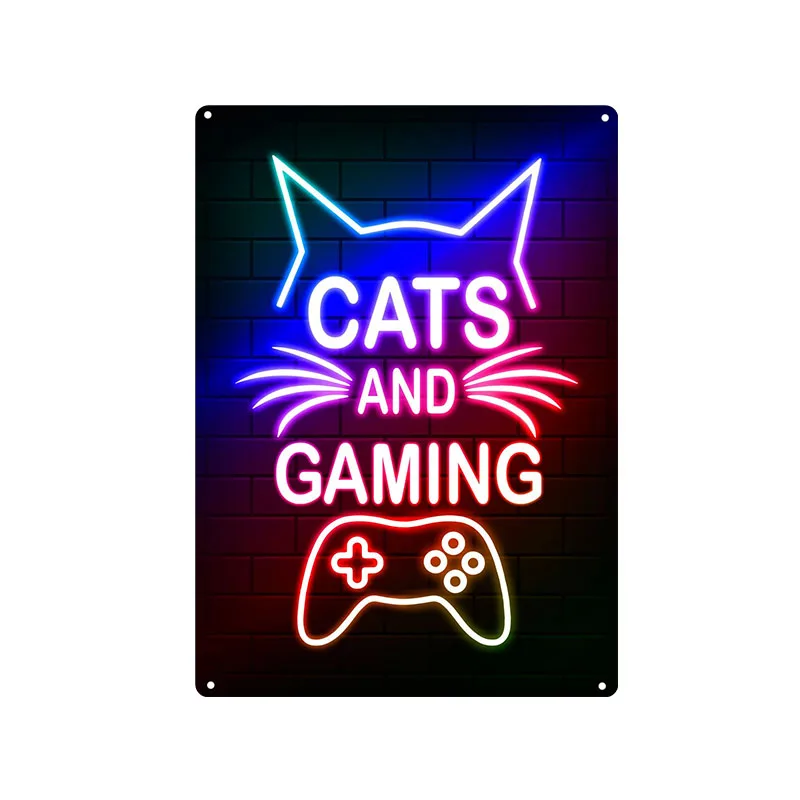 Gaming Cat Metal Sign Savage G - Retro Gaming Cafe ulasan dan harga