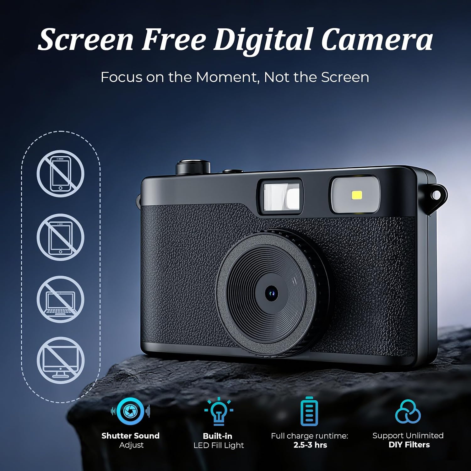 No Screen Digital Camera, 12MP - Retro Game Card ulasan dan harga