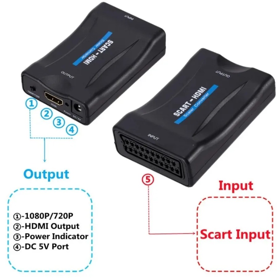 1080P SCART To HDMI-compatible - Scart To Hdmi ulasan dan harga