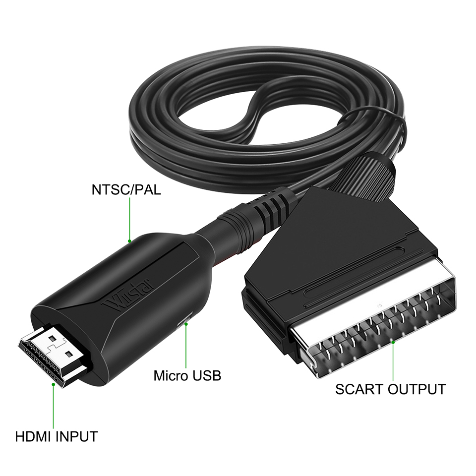 HDMI-Compatible to SCART Cable - Scart To Hdmi ulasan dan harga