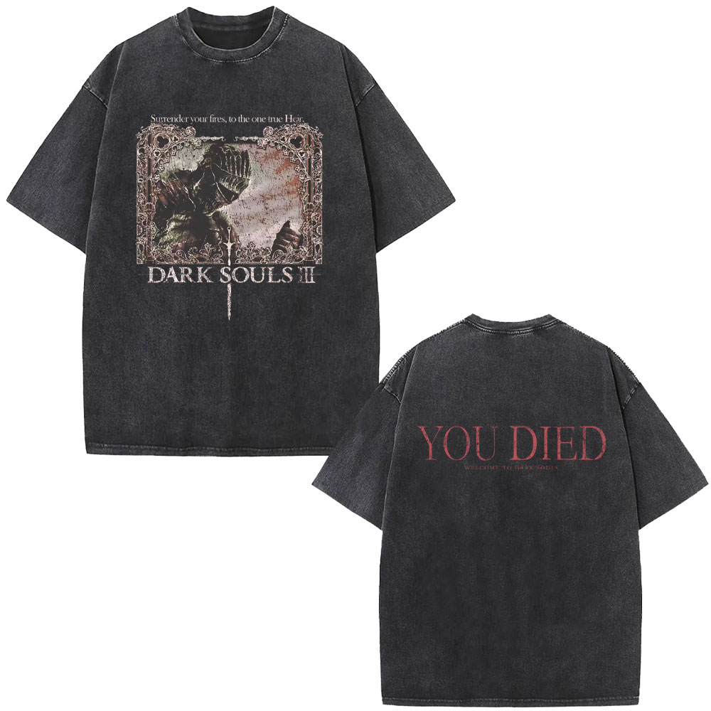 Washed Vintage Game Dark Souls - Retro Gaming Aesthetic ulasan dan harga
