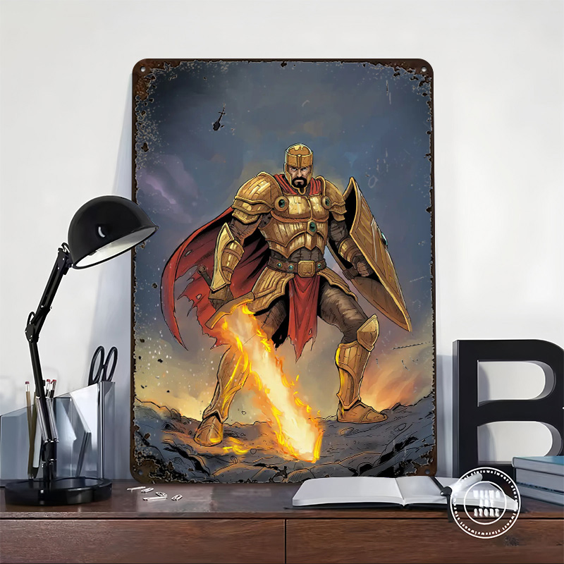 Golden Knight With Flaming Swo - Retro Knight Gaming ulasan dan harga