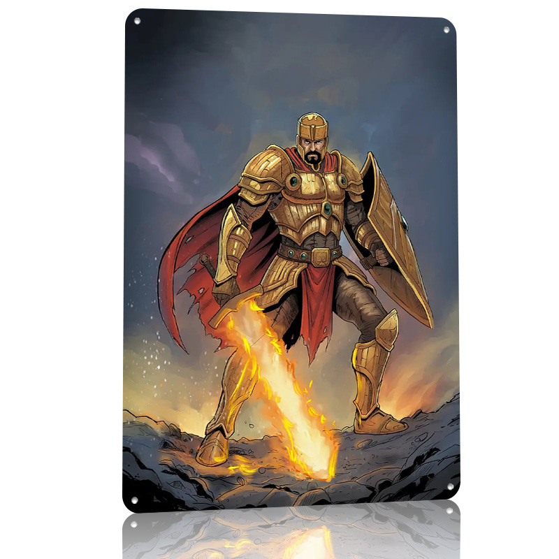 Golden Knight With Flaming Swo - Retro Knight Gaming ulasan dan harga