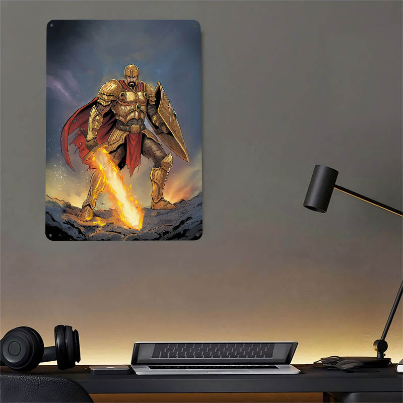 Golden Knight With Flaming Swo - Retro Knight Gaming ulasan dan harga