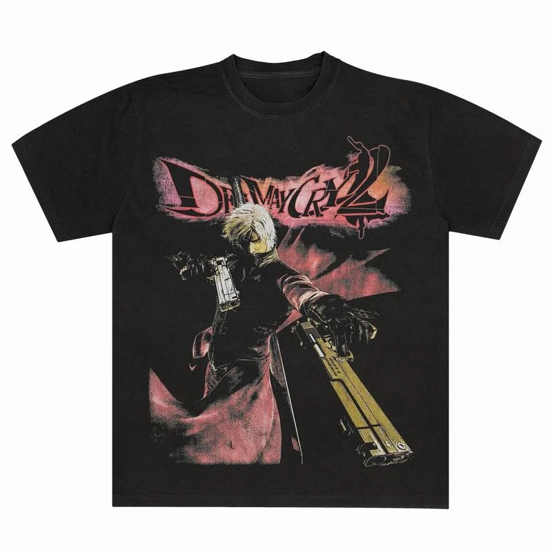 Devil May Cry 2 Dante T-shirt  - Retro Gaming Aesthetic ulasan dan harga