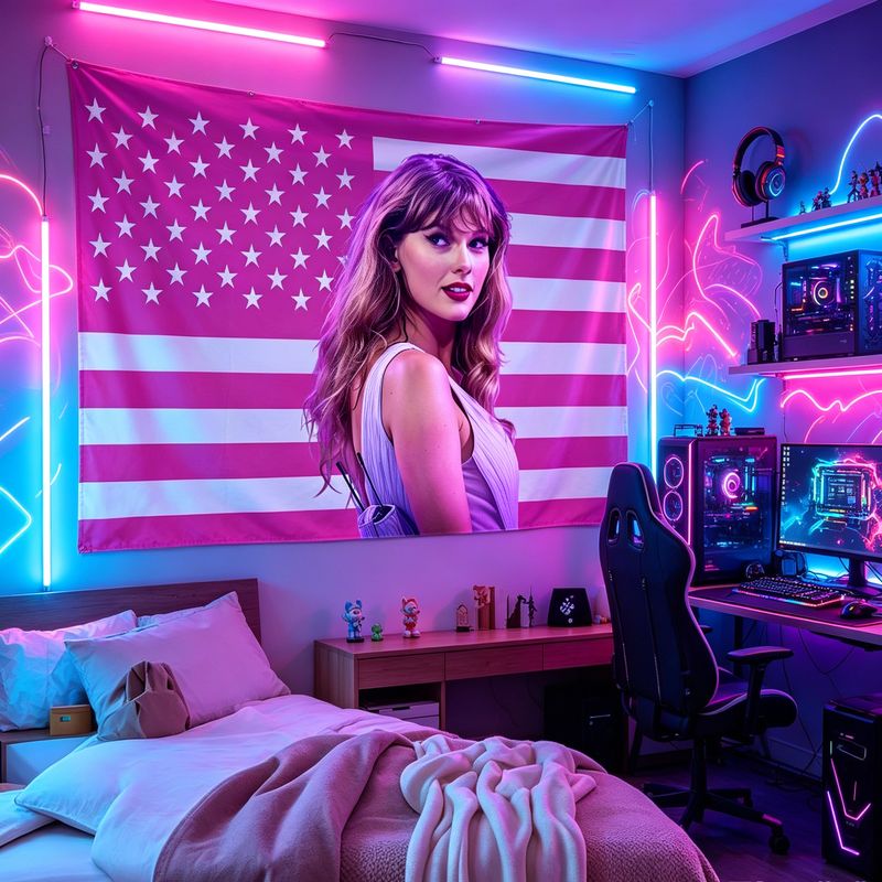 VIKAMA American Flag Female Si - Retro Gaming Aesthetic ulasan dan harga
