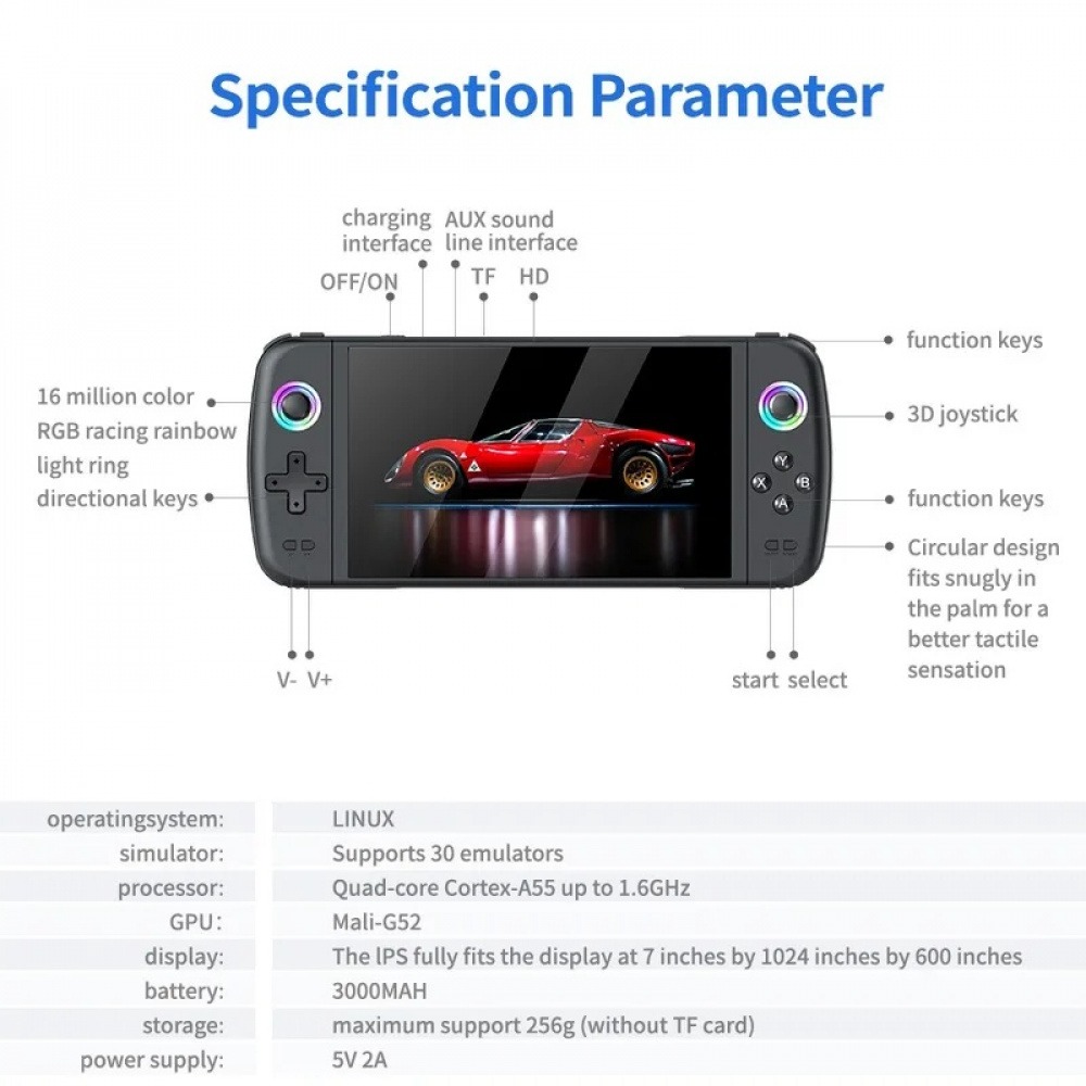 M27 7 Inch IPS Screen Handheld - Console Retro Gaming Portable ulasan dan harga