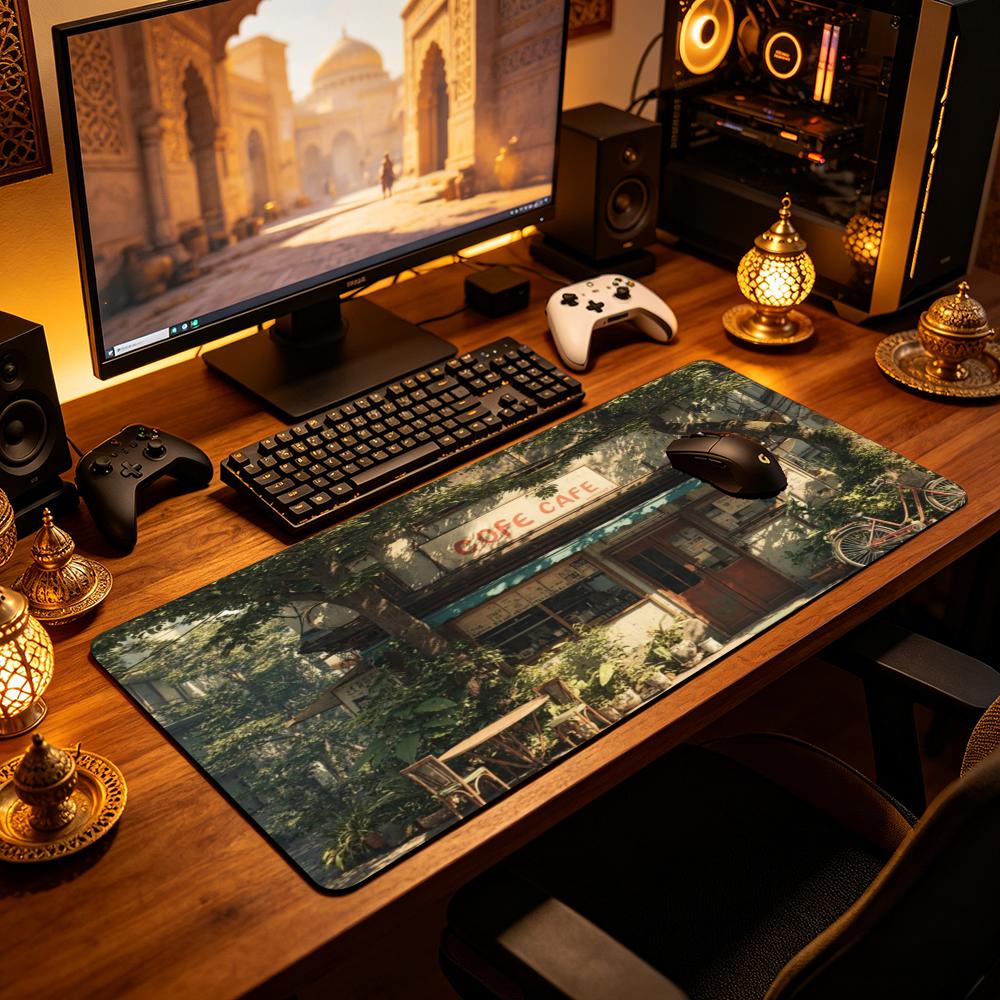 Vintage Cozy Cafe Large Desk M - Retro Gaming Cafe ulasan dan harga